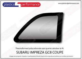 SUBARU - Impreza GC8 Coupe - Lexan Polycarbonate right rear quarter window