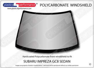 SUBARU - Impreza GC8 Sedan - Hardcoated Lexan Polycarbonate front windscreen