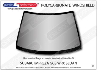 SUBARU - Impreza GC8 WRX Sedan - Hardcoated Lexan Polycarbonate front windscreen