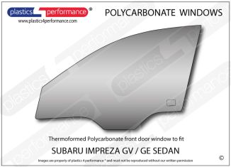 SUBARU - Impreza GV / GE Sedan - Lexan Polycarbonate left front door window