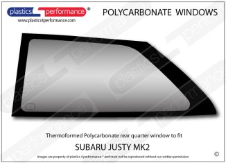 SUBARU - Justy MK2 - Lexan Polycarbonate left rear quarter window