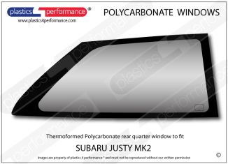 SUBARU - Justy MK2 - Lexan Polycarbonate right rear quarter window