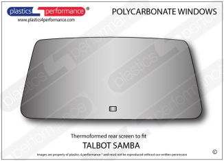 TALBOT Samba - Makrolon Polycarbonate rear screen