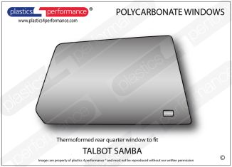 TALBOT Samba - Makrolon Polycarbonate RH rear quarter window