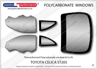 TOYOTA - Celica ST205 - Lexan Polycarbonate window kit