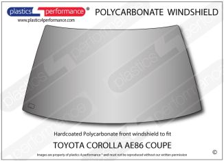 TOYOTA AE86 2dr Coupe - Hardcoated Lexan Polycarbonate front windscreen