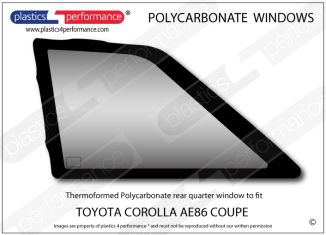 TOYOTA - AE86 - 2dr Coupe - Lexan Polycarbonate left rear quarter window