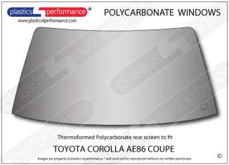 TOYOTA AE86 2dr Coupe - Lexan Polycarbonate rear screen