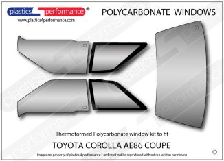 TOYOTA - AE86 Coupe - Lexan Polycarbonate window kit