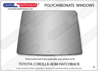 TOYOTA AE86 3dr Hatch - Lexan Polycarbonate rear screen