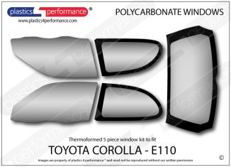 TOYOTA Corolla E110 - Lexan Polycarbonate window kit