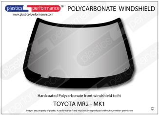 TOYOTA - MR2 MK1 - Hardcoated Lexan Polycarbonate front windshield