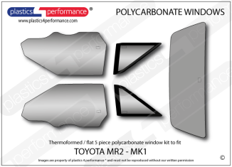 TOYOTA - MR2 MK1- Lexan Polycarbonate window kit