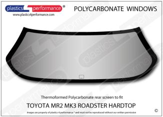 TOYOTA - MR2 - MK3 roadster -Hard top - Lexan polycarbonate rear screen