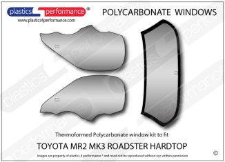 TOYOTA - MR2 - MK3 roadster -Hard top - Lexan window kit