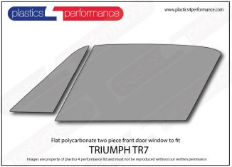 TRIUMPH - TR7 - Perspex Plexiglas left two piece front door window