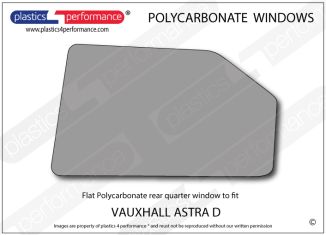 VAUXHALL - Astra D Mk1 - Lexan Polycarbonate left rear quarter window
