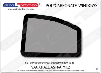 VAUXHALL - Astra E Mk2 - Lexan Polycarbonate left hand rear quarter window
