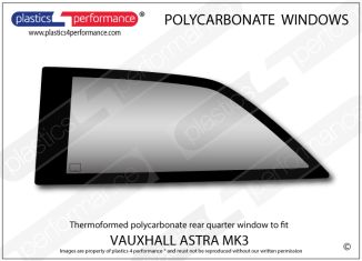 VAUXHALL - Astra F Mk3 - Lexan Polycarbonate left hand rear quarter window