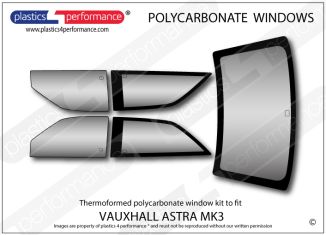 VAUXHALL - Astra F Mk3 - Lexan Polycarbonate window kit