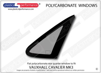 VAUXHALL - Cavalier MK 3 Saloon - Lexan Polycarbonate right hand rear quarter window