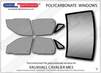VAUXHALL - Cavalier MK3 Sedan - Lexan Polycarbonate window kit