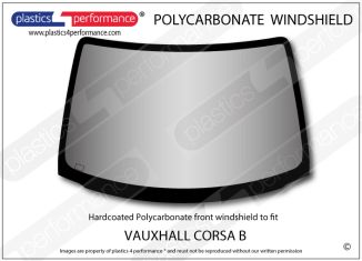 VAUXHALL - Corsa B 3dr - Hardcoated Lexan Polycarbonate front windscreen