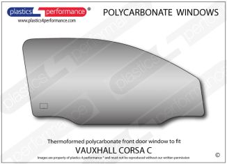 VAUXHALL - Corsa C - Lexan Polycarbonate right front door window