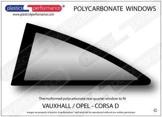 VAUXHALL - Corsa D - Lexan polycarbonate left rear quarter window