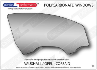 VAUXHALL - Corsa D - Lexan Polycarbonate right front door window