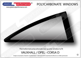 VAUXHALL - Corsa D - Lexan Polycarbonate right rear quarter window