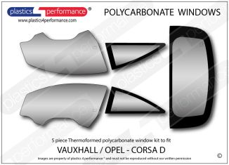 VAUXHALL - Corsa D - Lexan polycarbonate window kit