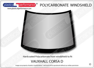 VAUXHALL - Corsa D - Hardcoated Lexan Polycarbonate front windscreen