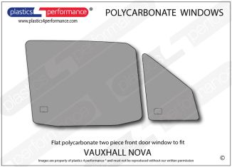 VAUXHALL - Nova - Lexan Polycarbonate right two piece front door window