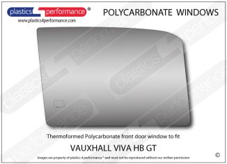 VAUXHALL - Viva HB GT - Lexan Polycarbonate right front door window