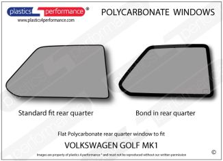 VOLKSWAGEN - Golf Mk1 - Lexan Polycarbonate right rear quarter windows