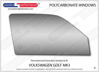 VOLKSWAGEN - Golf Mk3 - Lexan Polycarbonate right front door window
