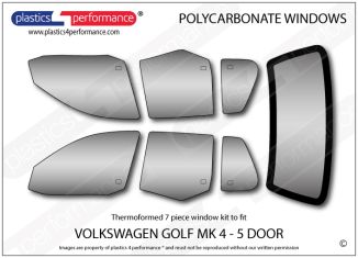 VOLKSWAGEN - Golf Mk4 - 5 door - Lexan Polycarbonate window kit