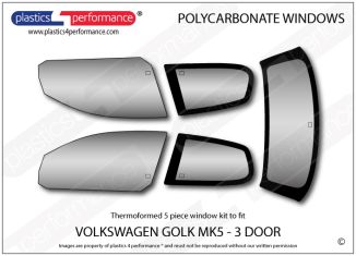 VOLKSWAGEN - Golf Mk5 - Lexan Polycarbonate window kit