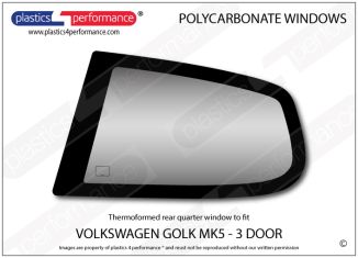 VOLKSWAGEN - Golf Mk5 - Lexan polycarbonate left hand rear quarter window