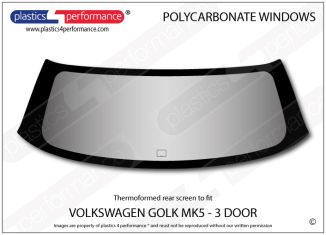 VOLKSWAGEN - Golf Mk5 - Lexan Polycarbonate rear screen