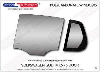 Golf Mk6 - 5 door - Lexan Polycarbonate LH rear door window