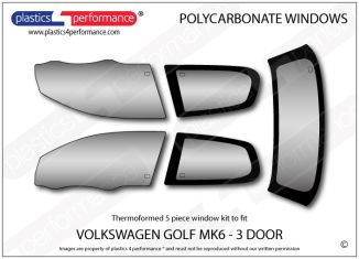 VOLKSWAGEN - Golf Mk6 - Lexan Polycarbonate window kit