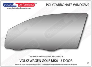 VOLKSWAGEN Golf MK6 3dr - Lexan Polycarbonate left front door window