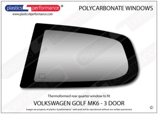 VOLKSWAGEN - Golf Mk6 - Lexan polycarbonate left hand rear quarter window