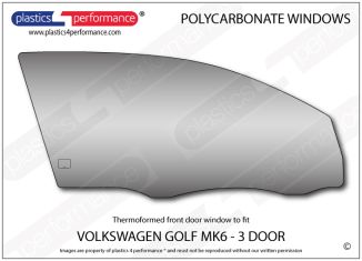 VOLKSWAGEN - Golf Mk6 - Lexan polycarbonate right hand front door window