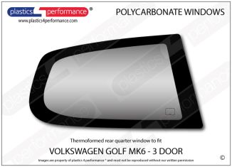 VOLKSWAGEN - Golf Mk6 - Lexan polycarbonate right hand rear quarter window