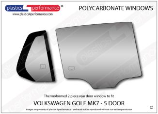 VOLKSWAGEN - Golf Mk7 - 5 Door - Lexan Polycarbonate RH rear door window