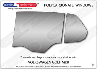 VOLKSWAGEN Golf MK8 - Lexan Polycarbonate left rear door window