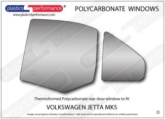 VOLKSWAGEN Jetta Mk5 - Lexan Polycarbonate left rear door window